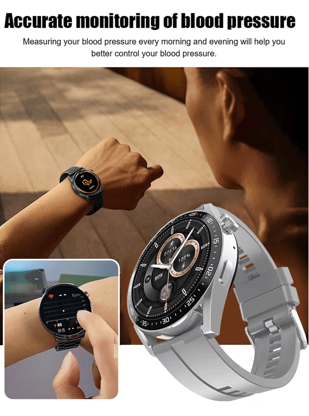 🔥🔥HW Pro Painless Blood Glucose ALL DAY Real-Time Monitoring Smart Bluetooth Watch