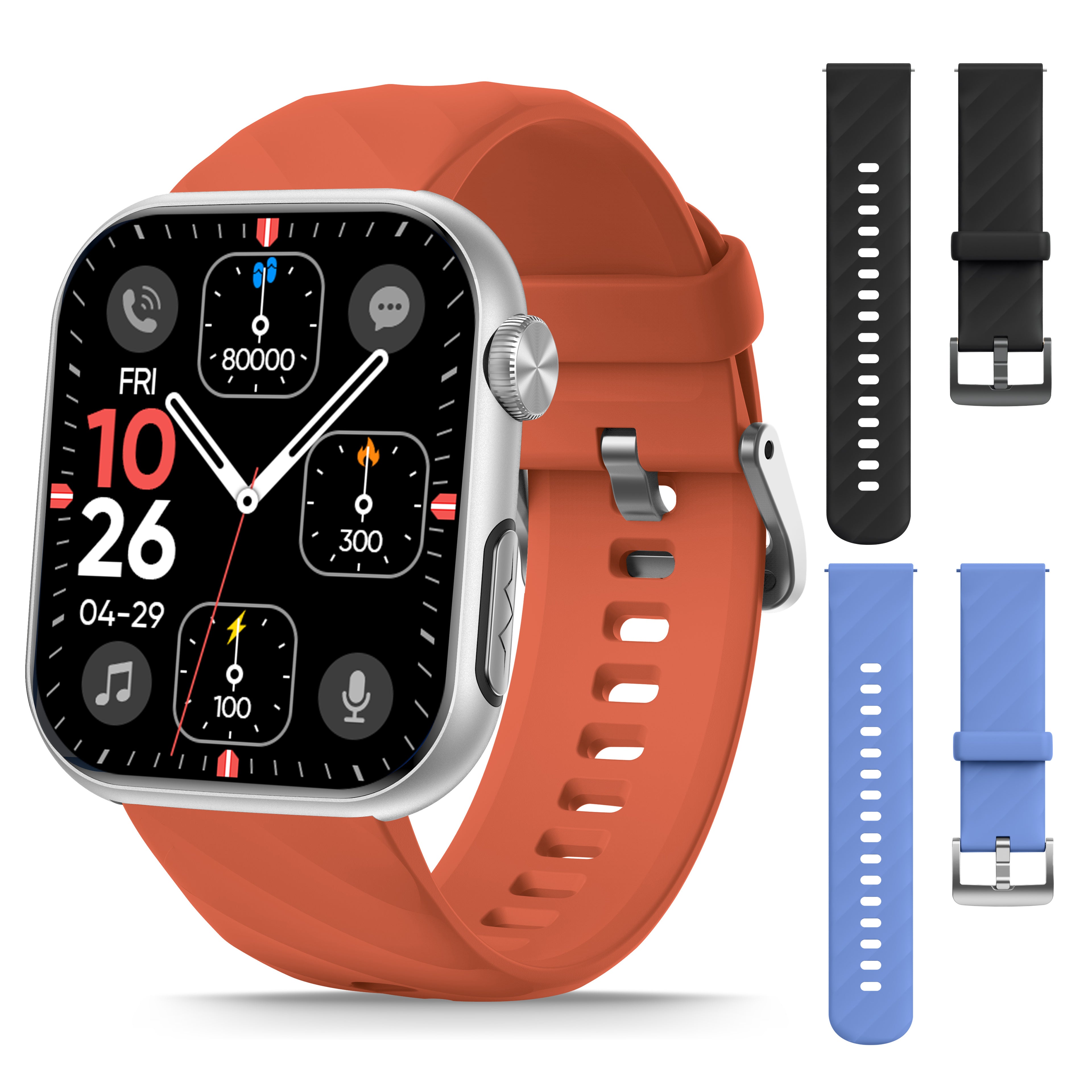 GT5 Pro Max Blood Glucose Watch With BP+HRV+ECG(EKG)+PGG+SpO2+SOS+Stress+Sleep Monitoring Supports Voice Calls And Fitness Tracker