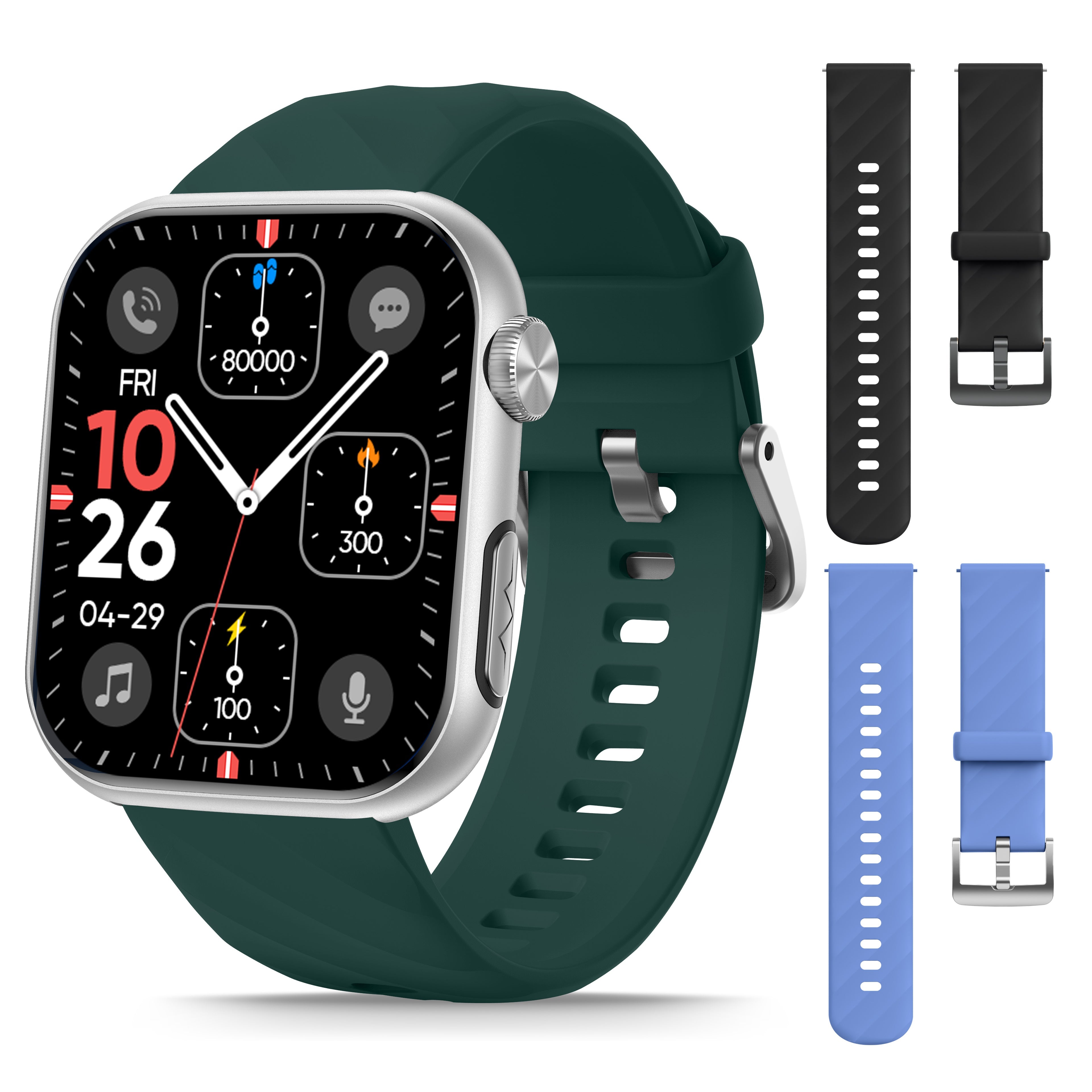 GT5 Pro Max Blood Glucose Watch With BP+HRV+ECG(EKG)+PGG+SpO2+SOS+Stress+Sleep Monitoring Supports Voice Calls And Fitness Tracker