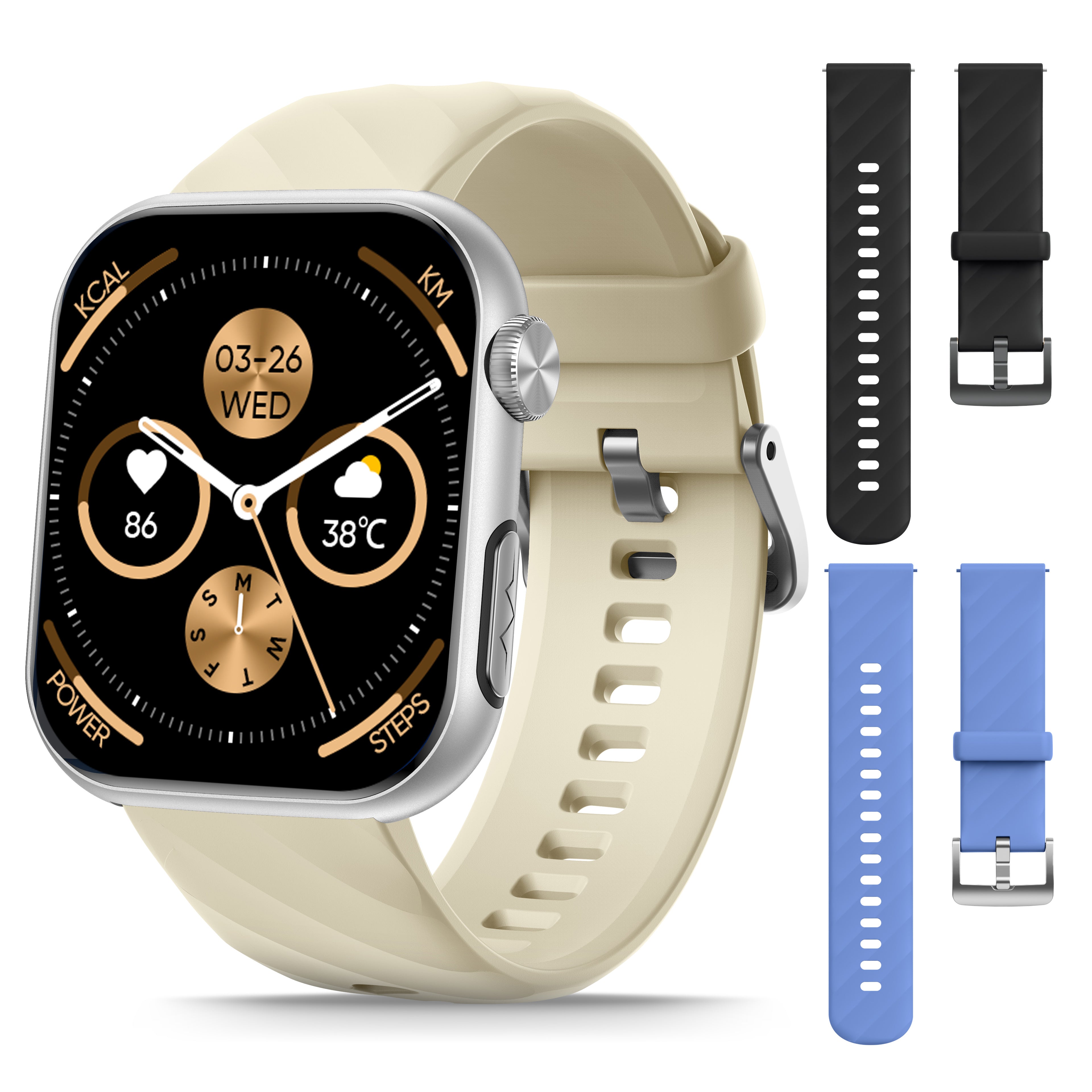 GT5 Pro Max Blood Glucose Watch With BP+HRV+ECG(EKG)+PGG+SpO2+SOS+Stress+Sleep Monitoring Supports Voice Calls And Fitness Tracker