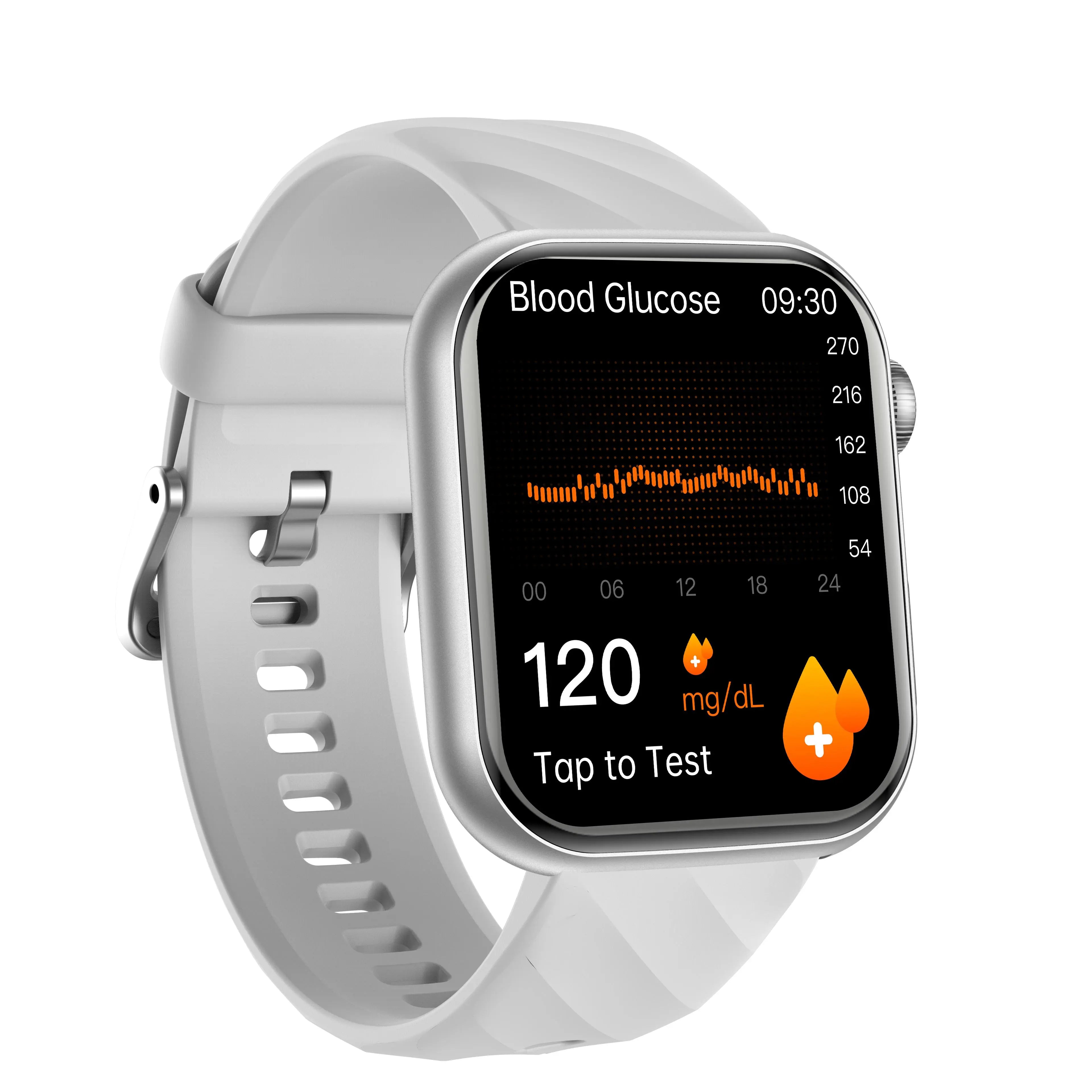 GT5 Pro Max Blood Glucose Watch With BP+HRV+ECG(EKG)+PGG+SpO2+SOS+Stress+Sleep Monitoring Supports Voice Calls And Fitness Tracker