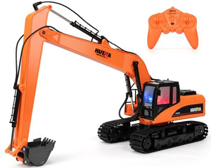 kolegend 1/14 Scale Long Arms Remote Control Excavator Toy 15 Channel RC Construction Vehicles Hydraulic Haulers Digger Toys Gift for 8+Years Old Kids Boys