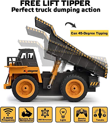 kolegend Remote Control Dump Truck & RC Engineering Vehicle Truck. 2 Pack