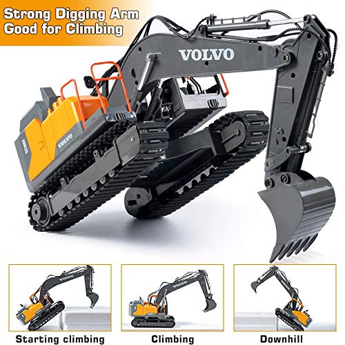 DOUBLE E Volvo Remote Control Excavator + RC Dump Truck Toy