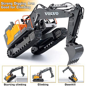 DOUBLE E Volvo Remote Control Excavator + RC Dump Truck Toy