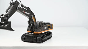 kolegend Remote Control Excavator Toy 16 Inch. 11 Channel RC Construction Vehicles Hydraulic Haulers Digger Toys Gift for 6 7 8 9 10 Years Old Kids Boys