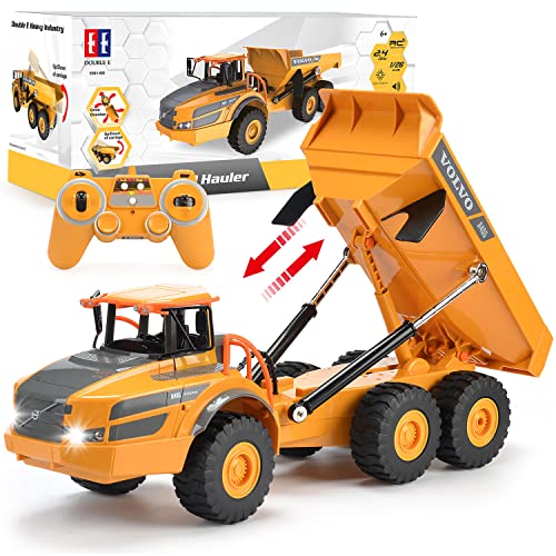 DOUBLE E Volvo Remote Control Excavator + RC Dump Truck Toy